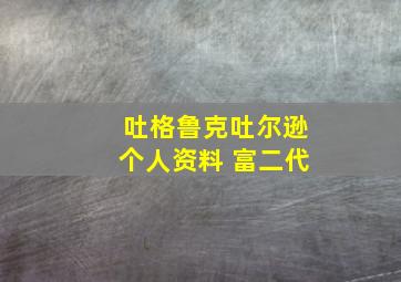 吐格鲁克吐尔逊个人资料 富二代